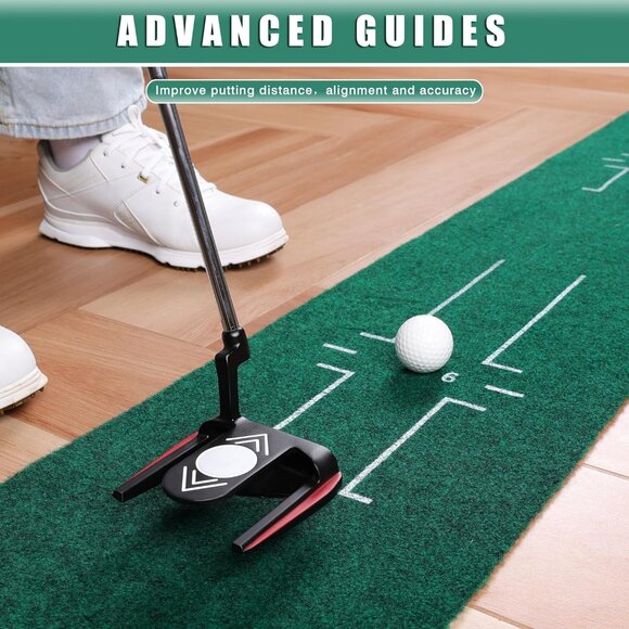 CHAMPKEY Golf Putting Green Indoor - Advanced Guides Golf Putting Mat - Picture 4 of 9